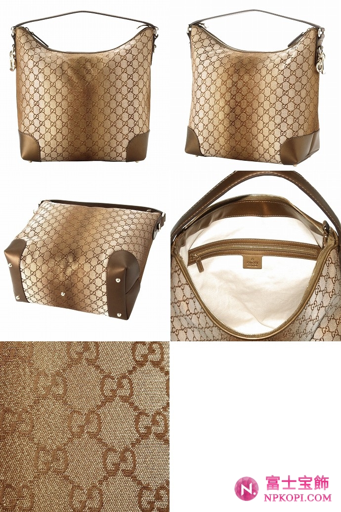 GUCCI/グッチ HEART BITラメ入りキャンバスGG柄ハート＆ハーフホースビットチャーム付きミディアムホーボーバッグ 269958 F851G 9720 